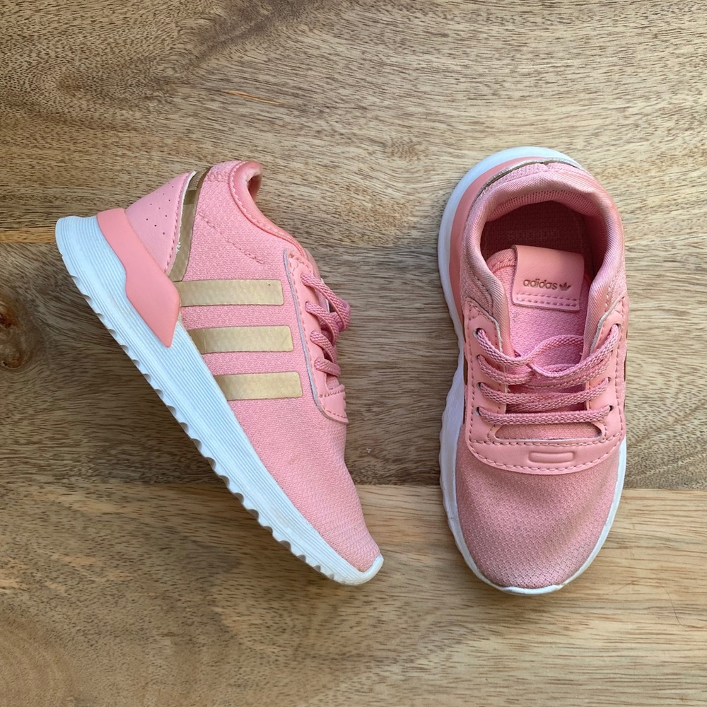 adidas gold and pink sneakers